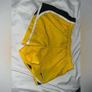 yellow & black nike dri fit shorts